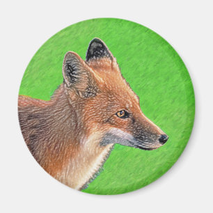 Aimant Peinture Red Fox - Art original de la faune