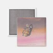 Aimant Peinture représentant un papillon en vol (Recto/Verso)