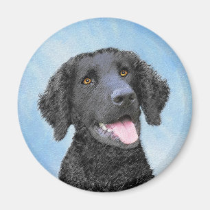 Aimant Peinture Retriever recouverte de boue - Art Chien