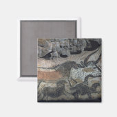 Aimant Peinture rocheuse d'un taureau et de chevaux, vers (Recto/Verso)