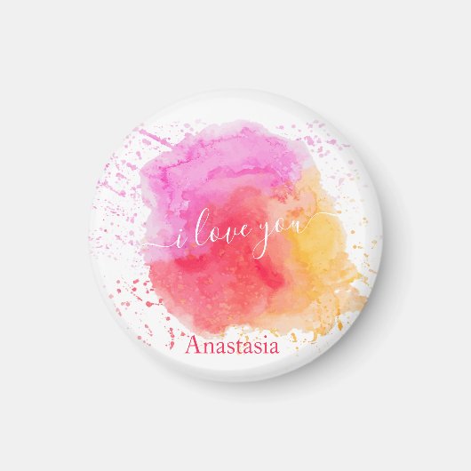 Aimant Peinture rose moderne (Devant)