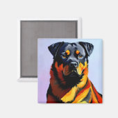 Aimant Peinture Rottweiler (Recto/Verso)