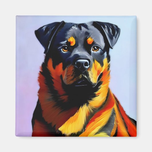 Aimant Peinture Rottweiler (Devant)