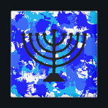 Aimant Peinture Splatter bleu Menorah<br><div class="desc">Peindre l'aimant menorah bleu éclat.</div>