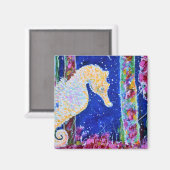 Aimant Peinture sur hippocampe (Recto/Verso)