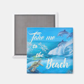 Aimant Peinture sur la plage et la vie marine (Recto/Verso)