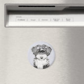 Aimant Peinture Tibétaine Terrier - Cute Original Chien A (In Situ (Lave-vaisselle))