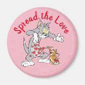 Aimant Peinture Tom & Jerry Coeurs de Saint-Valentin (Devant)