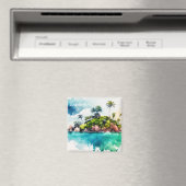 Aimant Peinture tropicale des îles Seychelles (In Situ (Lave-vaisselle))