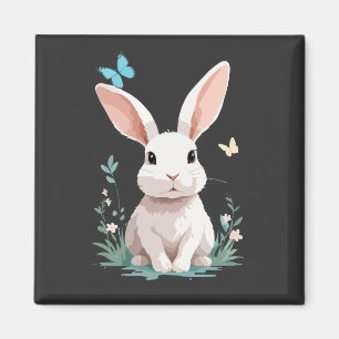 Aimant Peinture vectorielle lapin adorable animal amusant
