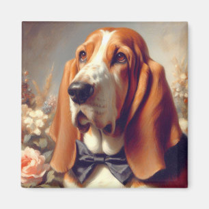 Aimant Peinture vintage à la hache Basset