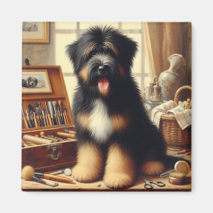 Aimant Peinture vintage de chien de garde