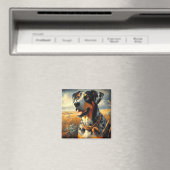 Aimant Peinture vintage de chien léopard Catahoula (In Situ (Lave-vaisselle))