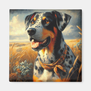 Aimant Peinture vintage de chien léopard Catahoula