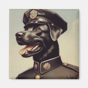 Aimant Peinture vintage de chiens de police
