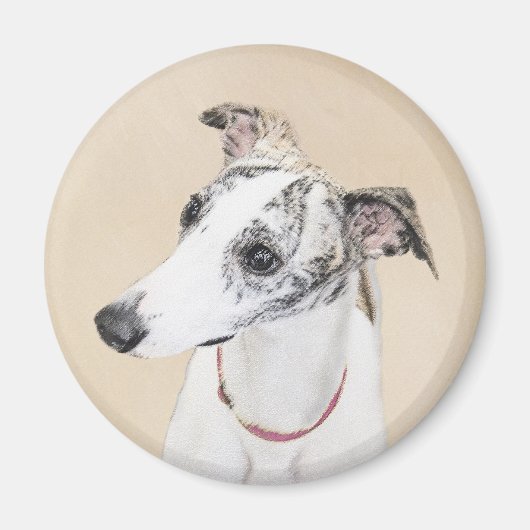 Aimant Peinture Whippet - Jolie art original chien (Devant)
