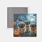 Aimant Pékingese Halloween Éffrayant (Recto/Verso)