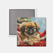 Aimant Pékinois Noël Festif (Recto/Verso)