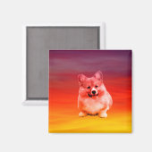 Aimant Pembroke Welsh Corgi Assis Sur La Plage (Recto/Verso)