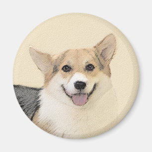 Aimant Pembroke Welsh Corgi Peinture - Art Chien original