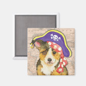 Aimant Pembroke Welsh Corgi Pirate (Recto/Verso)