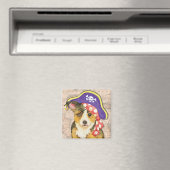 Aimant Pembroke Welsh Corgi Pirate (In Situ (Lave-vaisselle))