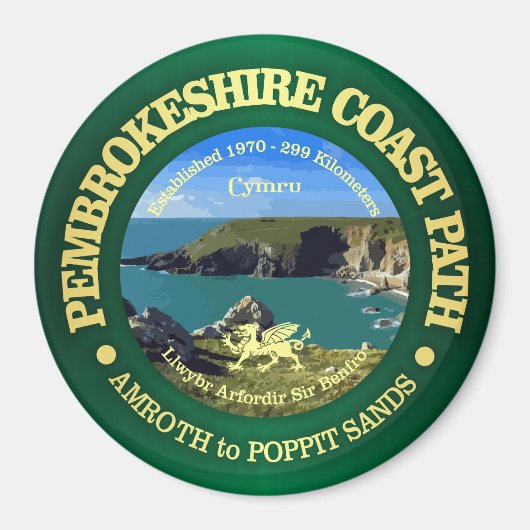 Aimant Pembrokeshire Coast Path (Devant)