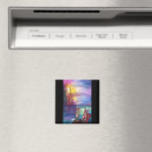 Aimant PENDRAGON Chevaliers médiévaux, Coucher de soleil  (In Situ (Lave-vaisselle))