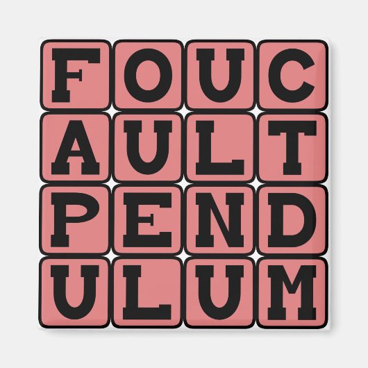 Aimant Pendule de Foucault, Rotation de la Terre (Devant)
