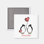 Aimant Penguin 40e anniversaire de mariage de rubis (Recto/Verso)