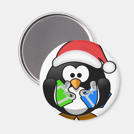 Aimant Penguin avec cadeaux (Recto/Verso)