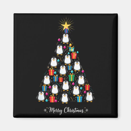 Aimant Penguin Christmas Tree Xmas Day Holiday Men &amp;  (Devant)