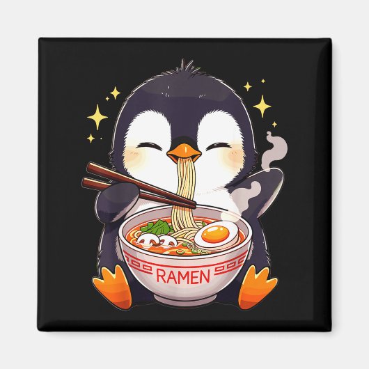 Aimant Penguin Eating Ramen (Devant)