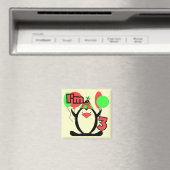Aimant Penguin I'm 3 Anniversaire Tshirts et cadeaux (In Situ (Lave-vaisselle))