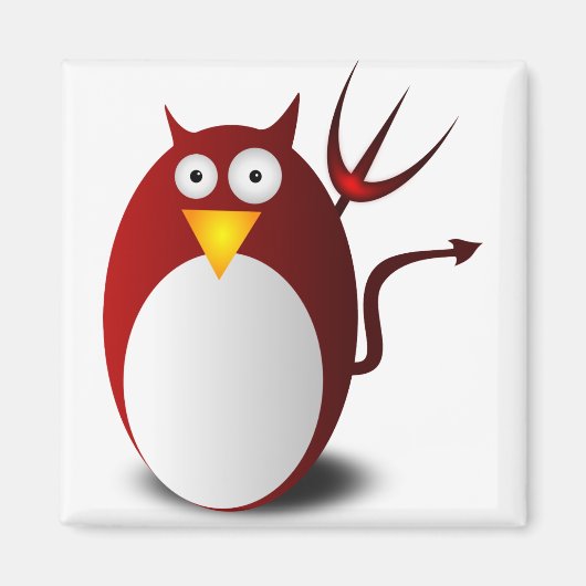 Aimant Penguin Linux Tux Ubuntu Devil Trident Lucifer (Devant)