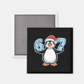 Aimant Penguin Santa Hat 67 Icy Numbers Christmas Birthda (Recto/Verso)