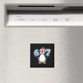 Aimant Penguin Santa Hat 67 Icy Numbers Christmas Birthda (In Situ (Lave-vaisselle))