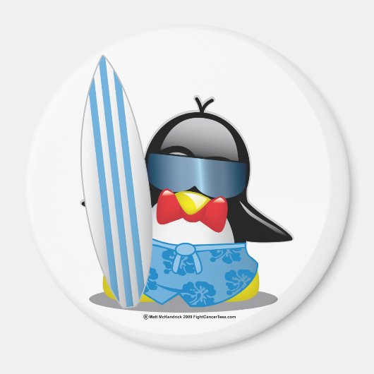Aimant Penguin surfer (Devant)