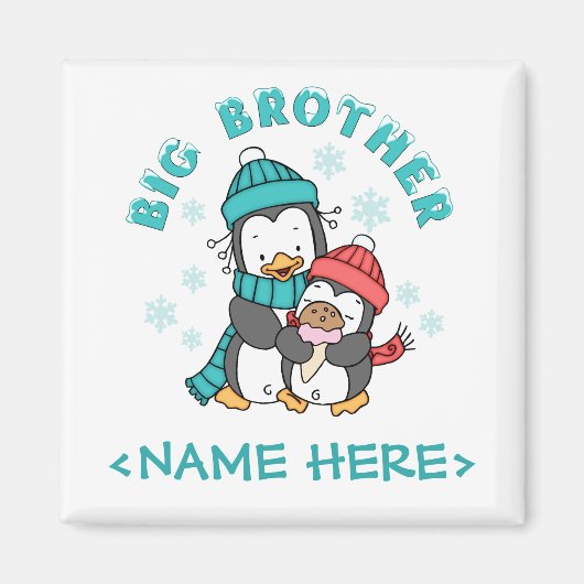 Aimant Penguin Winter Big Brother (Devant)