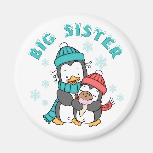 Aimant Penguin Winter Big Sister (Devant)