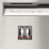 Aimant Penguins de Noël en Neige, Holly : Art (In Situ (Lave-vaisselle))