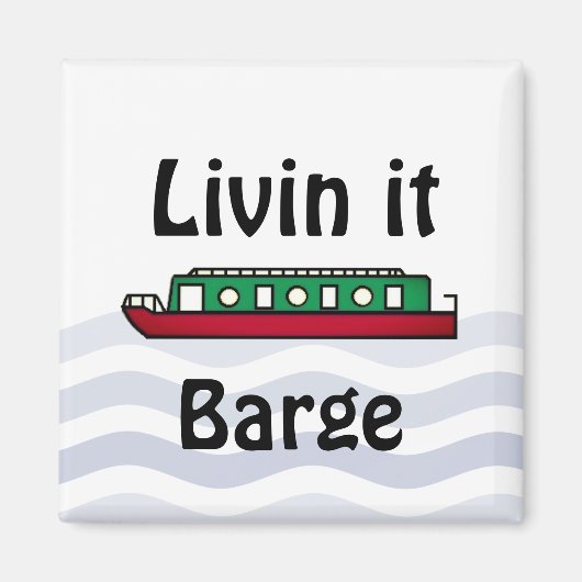 Aimant Péniche de canal Livin it (Devant)
