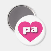 Aimant Pennsylvanie coeur rose chaud - I love pa pa (Recto/Verso)