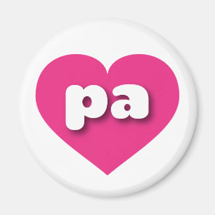 Aimant Pennsylvanie coeur rose chaud - I love pa pa