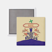 Aimant Pennsylvanie Dutch Hex Sign, ajoutez des noms (Recto/Verso)