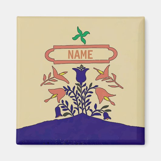 Aimant Pennsylvanie Dutch Hex Sign, ajoutez des noms (Devant)