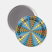 Aimant Pennsylvanie Dutch Hex Sign Spring Green and Blue (Recto/Verso)