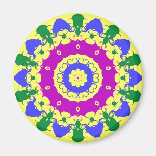 Aimant Pennsylvanie Dutch Hex Sign Spring Green and Blue (Devant)