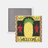 Aimant Pennsylvanie Dutch Pineappy Bienvenue (Recto/Verso)