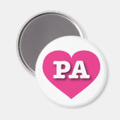 Aimant Pennsylvanie Hot Pink Heart - I love PA (Recto/Verso)